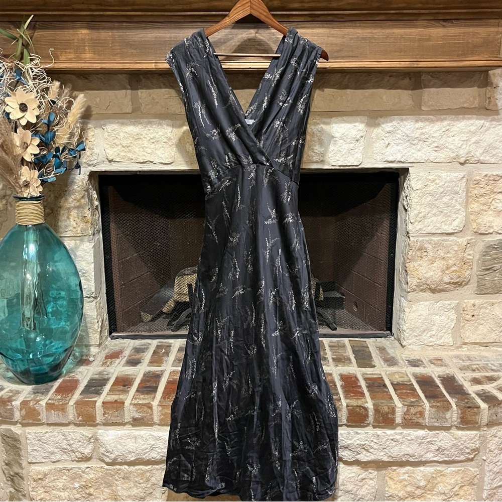 Vince Black Silk Slip Midi Dress - Picture 4 of 15